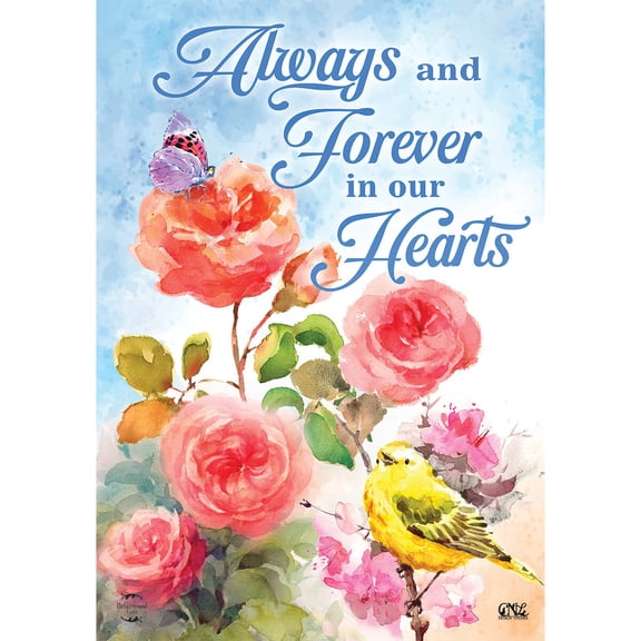 Briarwood Lane Spring Garden Flag 12x18 For Outdoor Always and Forever Flowers Bereavement For Spring Garden Flag Flags For Outside