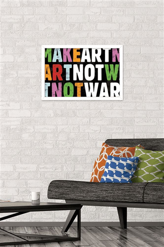 Erin Clark - Make Art Not War Wall Poster, 14.725" x 22.375", Framed