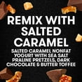 thumbnail image 3 of Oikos REMIX Salted Caramel 11g Protein, Caramel Fat Free Greek Yogurt Cup with Sea Salt Praline Pretzels, Dark Chocolate and Butter Toffee Mix-Ins, 4.5 oz, 3 of 12
