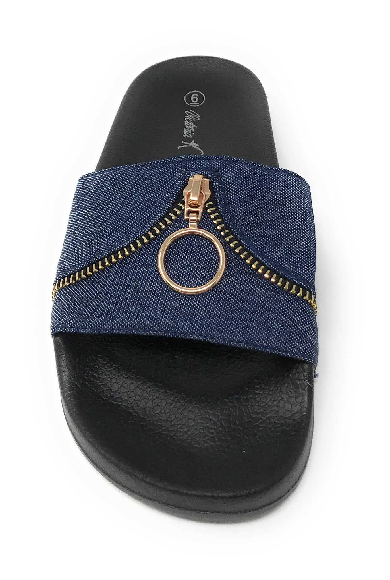 Victoria K Women's Zipper Slider Sandals