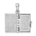 thumbnail image 5 of Million Charms 925 Sterling Silver Religious Charm, Textured Lords Prayer Bible with and 14k Cross Pendant, 5 of 5