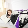 thumbnail image 4 of Manfei Purple Abstract Splatter Full Size Comforter Sets, Chic Geometric Ombre Bedding Comforter Set, Watercolor Artwork Reversible Bedding Sets, Super Cozy Room Decor, 3-Piece, 4 of 8