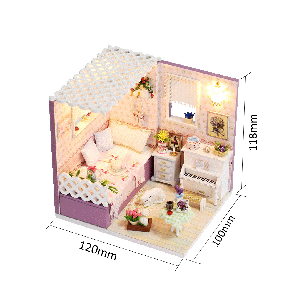 Miniature Super Mini Size Doll House Model Building Kits Wooden Furniture Toys Diy Dollhouse Girl Bedroom In Budapest Walmart Com Walmart Com