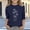 Navy, variant on OGLCCG Girls' 3/4 Sleeve T-Shirt Round Neck Spring Casual Shirts Tops Lightweight Soft Graphic Print Tunic Blouses for Kids 3-12 Years