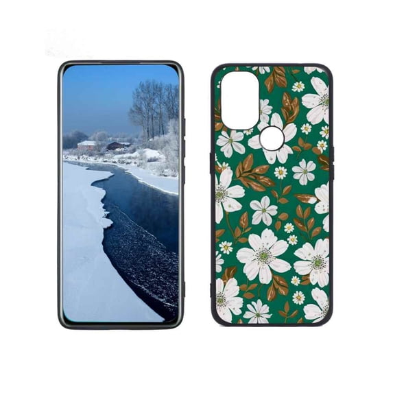 Pretty-white-flowers-3 Phone Case, Degined for OnePlus Nord N10 Case Men Women, Flexible Silicone Shockproof Case for OnePlus Nord N10