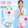 thumbnail image 2 of Disfraz de médico para niños Wbesty, 9 piezas, juego de rol azul para niños de 3 a 4 años, 2 of 7