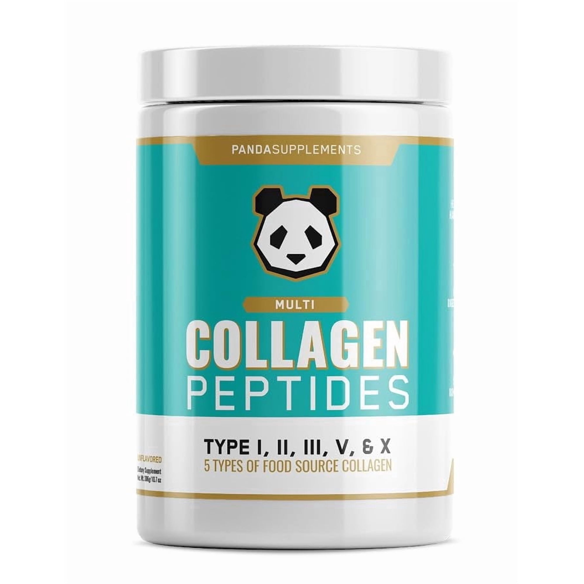 Panda Supps Grass-Fed Multi Collagen Peptide Powder Unflavored 30 Servings