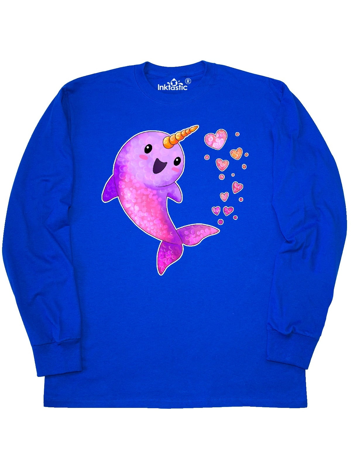 INKtastic - Valentine's Day Cute Pink Narwhal with Hearts ...