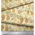 thumbnail image 2 of Soimoi Yellow Cotton Jersey Fabric Mandala & Paisley Print Fabric by the Yard 64 Inch Wide, 2 of 3