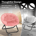 thumbnail image 6 of Grezone 2 Pieces Round Foldable Saucer Chair, Moon Chair with Metal Frame for Bedroom, 6 of 9