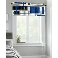 thumbnail image 4 of Kitchen Cafe Valance Curtain for Small Windows,Royal Blue Gray Geometric Color Blocks Rod Pocket Short Valances Modern Abstract Art Window Treatment Panel for Living Room/Bedroom/Bathroom,54x18in, 4 of 9