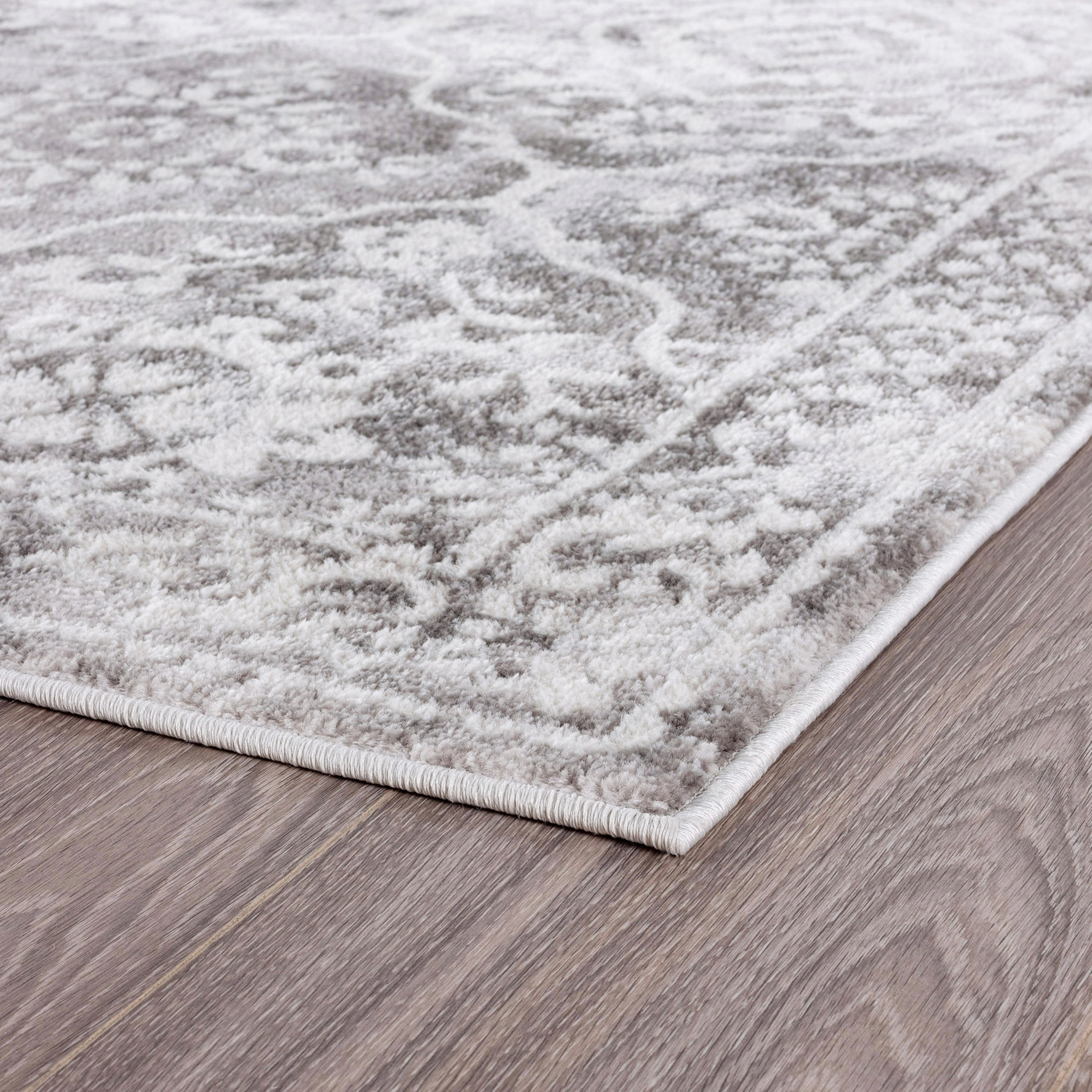 Bliss Rugs Persian Traditional Area Rug, Floral Indoor Rugs for Living Room, Dining Room, Bedroom | Gray, 5' x 7' (5'3''x7'3'')