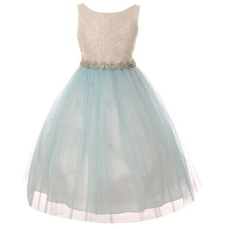 Big Girl Sleeveless Sleeveless Sequin Tulle Bridesmaid Party Pageant 