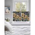 thumbnail image 4 of Sunflowers Rustic Half Window Curtain 36 Inches Long, Spring Summer Pastoral Flowers Black Window Treatment Curtain Drapes, Small Tier Curtains for Bathroom Over Sink, 27.5"x36", 2 Panels, 4 of 7