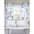 thumbnail image 5 of Blue Botanical Sheer Curtains 54 Inch Length 2 Panels Set Window Treatments, Spring Floral Watercolor Leaf Rod Pocket Semi Curtains for Living Room/Bedroom/Kitchen Décor, 104"W x 54"L, 5 of 7