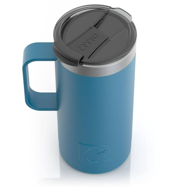 RTIC 16 oz Coffee Travel Mug with Lid and Handle, Stainless Steel Vacuum-Insulated  Mugs, Leak, Spill Proof, Hot Beverage and Cold, Portable Thermal Tumbler  Cup for Car, Camping, Freedom Blue 