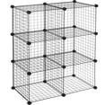 thumbnail image 4 of Estantes de almacenamiento de rejilla de alambre de 6 cubos, cubos apilables de 14 x 14 pulgadas, color negro Genérico industrial, 4 of 4
