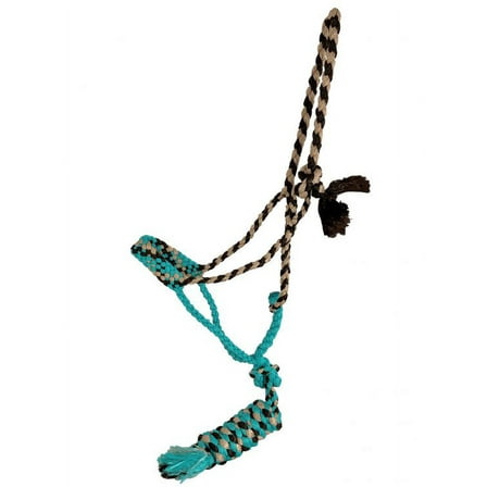 Showman Brown & Teal Braided Mule Tape Halter