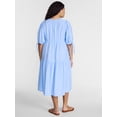 thumbnail image 2 of Terra & Sky Women’s Plus Tiered Midi Dress with Short Puff Tie Sleeves, Sizes 0X-5X, 2 of 4
