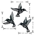 thumbnail image 2 of Acrylic Hummingbird Wall Art Decor, Set of 3 Black Concise Decoration Hanging, 2 of 8