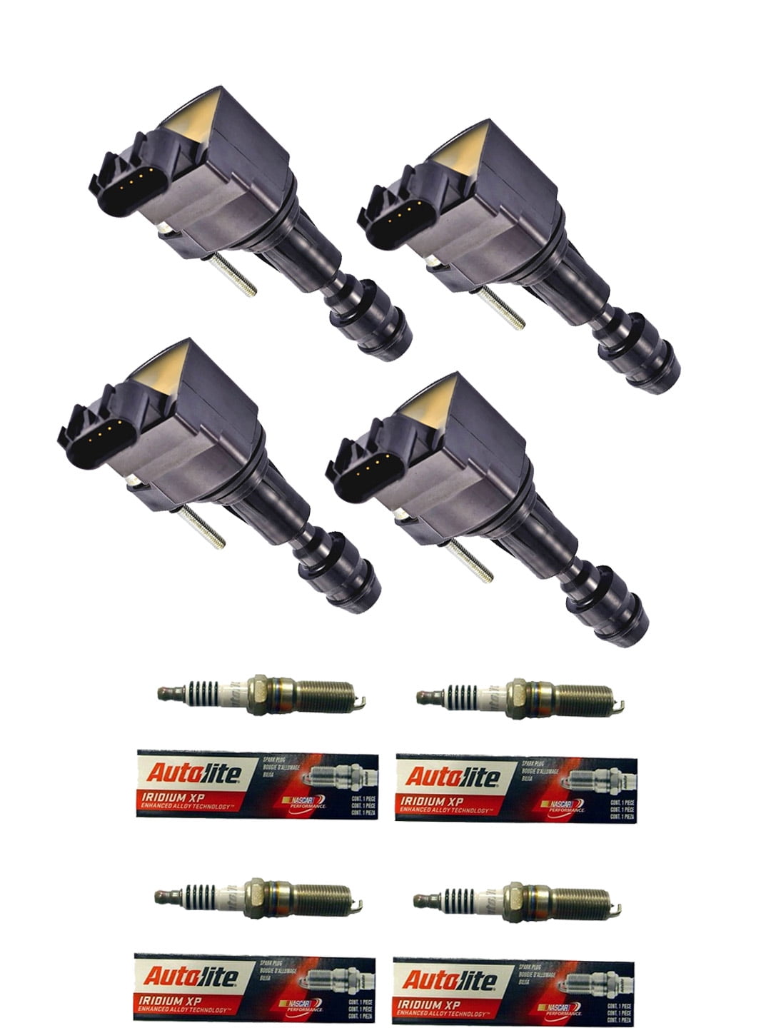 Set of 4 ISA Ignition Coils and 4 Autolite Spark Plugs Compatible with 20072010 Chevrolet HHR 2