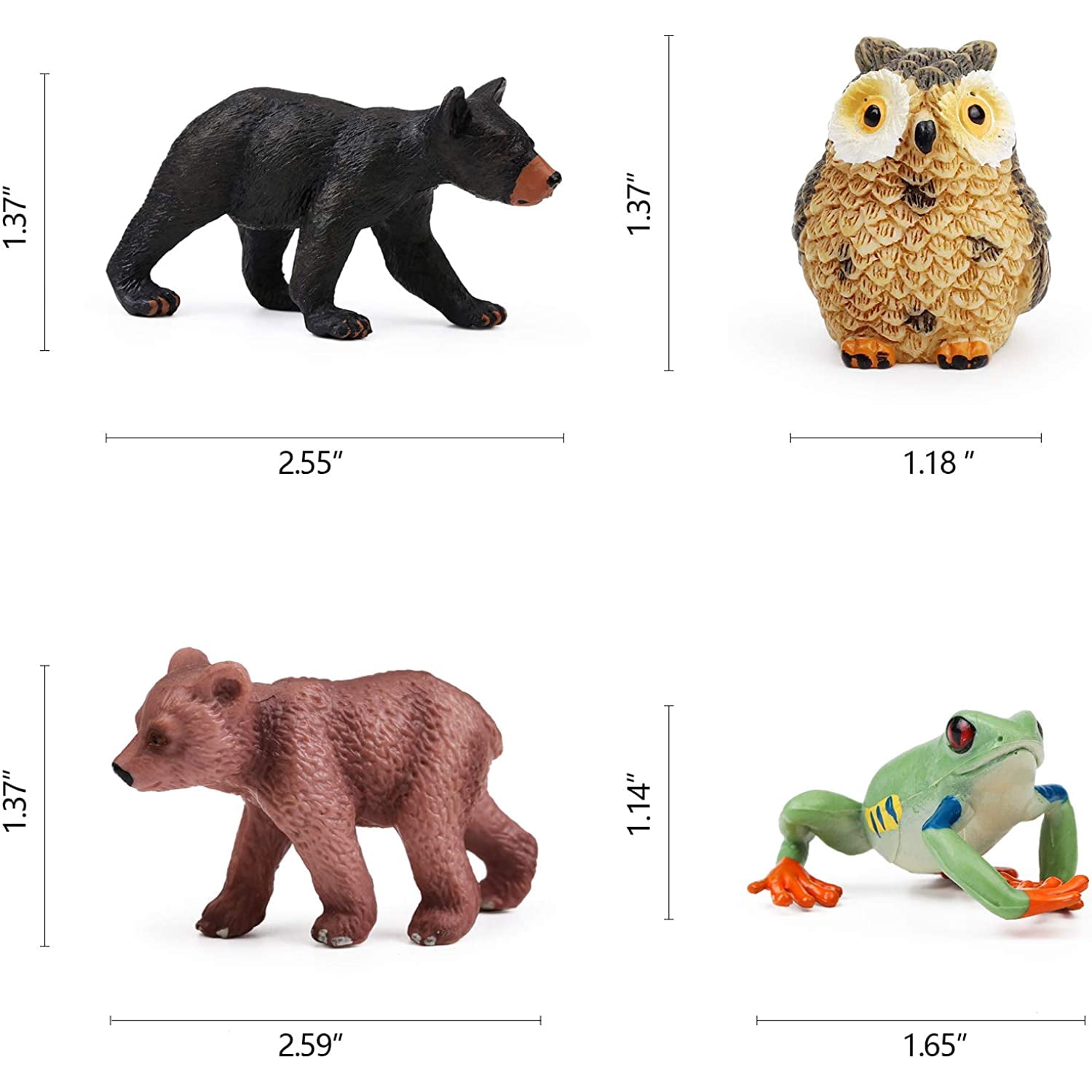 16PCS Forest Animals Baby Figures, Woodland Creatures Figurines, Miniature Toys Cake Toppers Cupcake Toppers Birthday Gift for Kids