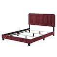 thumbnail image 4 of Tufted Platform Bed Frame, Queen Size, Velvet, Red, Modern Contemporary Urban Design, Bedroom Master Guest Suite, 4 of 8