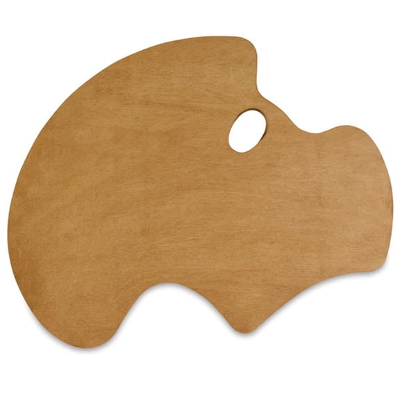 New Wave Art Wood Palette - 20-1/2" x 16" x 1/5", Expressionist Confidant, Left Hand