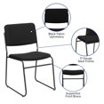 thumbnail image 2 of Flash Furniture Hercules Series Capacity High Density Black Fabric Stacking Chair with Sled Base, 2 of 9