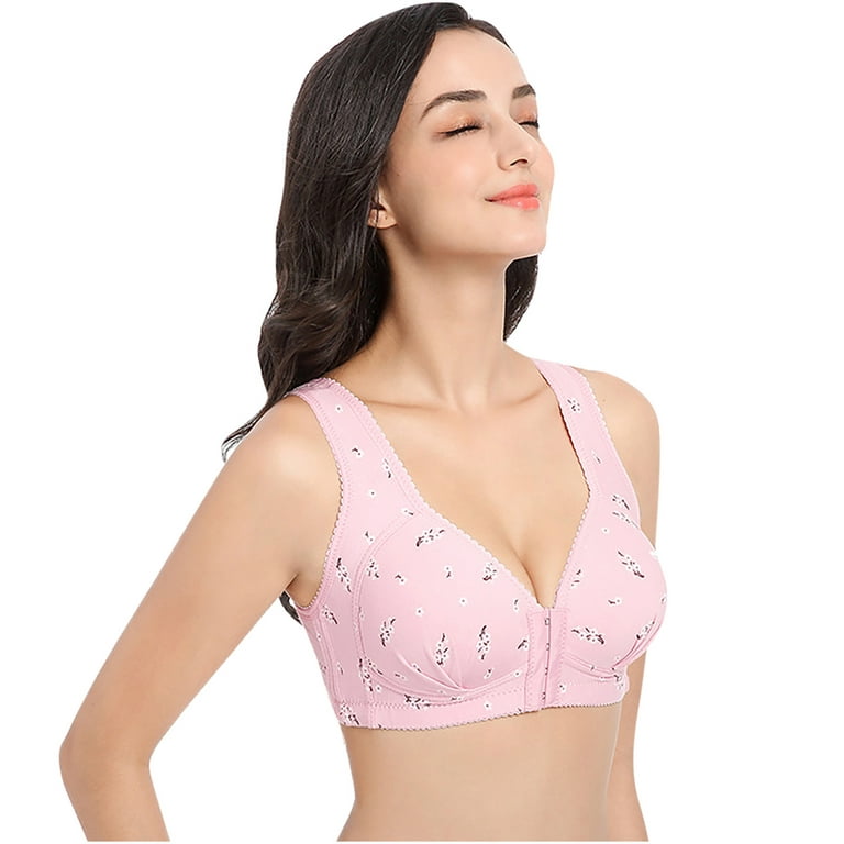 S LUKKC LUKKC Front Close Shaping Wirefree Bras for Women, Plus Size  Post-Surgery Support Front Closure Brassiere Wireless Comfort Full-Coverage  Bralette Everyday Underwear on Clearance! 