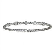 Decadence Sterling Silver 5 Station basketweave Cuff Bangle