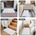 thumbnail image 5 of Blue Pink Plaid Door Mat Indoor Outdoor, Pastel Green White Buffalo Patchwork Non Slip Welcome Mat with Rubber Backing, Absorbent Fabric Front Door Mats Entryway Rug for Home Patio Entrance 16"x24", 5 of 8