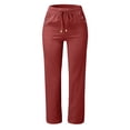 thumbnail image 3 of Fall Fashion Must Haves Trousers Casual Red LWinter Clothing For Women, 3 of 5