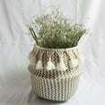 thumbnail image 2 of White Grid (double Knot Long Tassel) storage basket, 2 of 7
