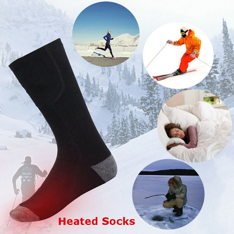 Electric Heated Socks Rechargeable Battery Foot Winter Warm Skiing Hunting 4.5V 