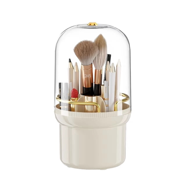 Fiudx Porta Brochas de Maquillaje, Caja para Guardar Cosméticos, Organizador de Labiales, Diseño de Cuña para Un Mejor Espaciado, Fácil de Limpiar, Versátil para Tocador, Organizador de Escritorio, N