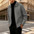 thumbnail image 4 of Caywon Men's Casual Zip Up Jacket Turn Down Collar Long Sleeve Lined Outerwear with Side Pockets for Work Travel Everyday Wear, 4 of 6