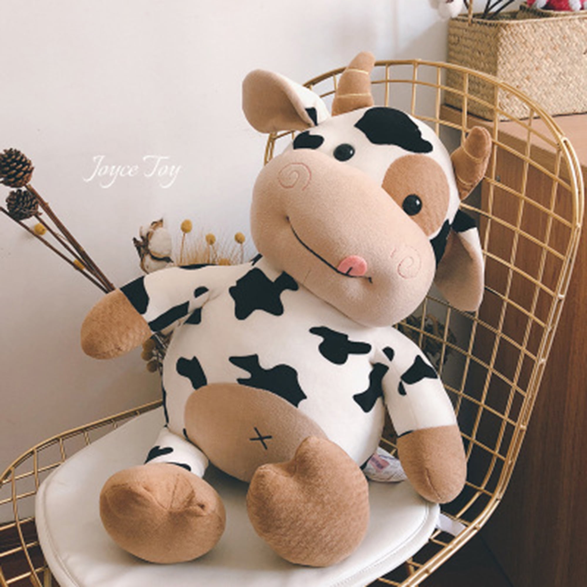 Cute Cow Teddy Bear 26 cm Dressed in a Cozy Sweater For Sale