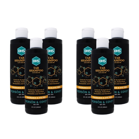 DHS Shampoo 2.9% Solubilized Coal Tar Extract Fragrance Free 8oz 6-Pack