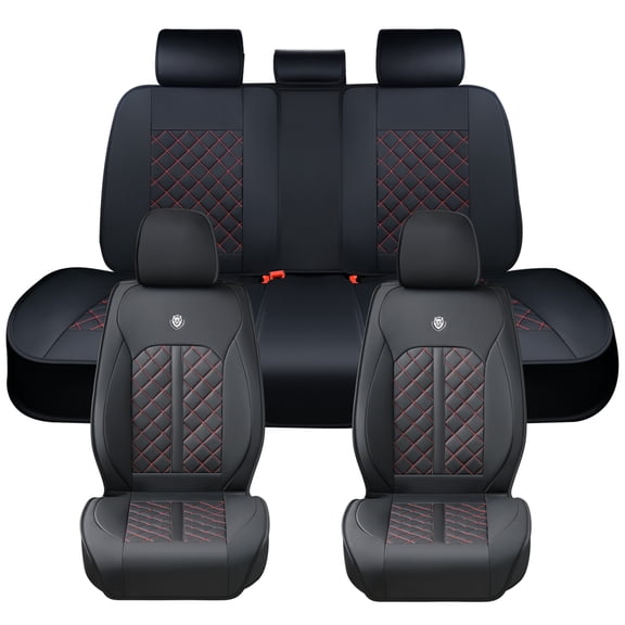 for Mazda CX-5 2016 Car Seat Cover, Waterproof Leather 5 Seats Full Set Easy to Clean and Install Beautify Interior, Red Edge Car Seat Covers, Airbag-Compatible
