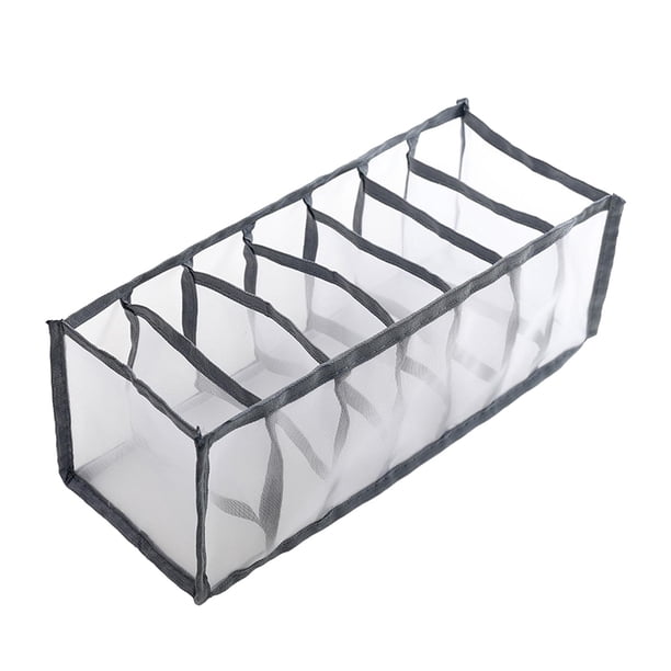 Organizador de cajones con divisor para armario, caja de almacenamiento para ropa interior, corbata, hogar, viajes, para mujeres y hombres 7 quejas grises