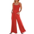 thumbnail image 2 of Mono de tirantes sin mangas informal con bolsillo sólido de verano a la moda para mujer Fridja  alkflakhf36878, 2 of 6