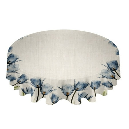 

ASWMXR Watercolor Lemon Round Tablecloth Kitchen Decor Waterproof Table Cloth Dining Coffee Table Cover Picnic Mat