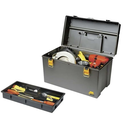 Plano Molding 701-001 Toolbox with Tray 21-5/16""L x 12-1/2""W x 13-1/2""H Gray