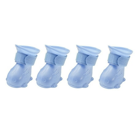 4 Pcs Waterproof Dog Boots Shoes Puppy Non-Slip Rain Shoes Pet Boots for Snow Rain Day Middle and Small Dogs Teddy Pomeranian Bichon