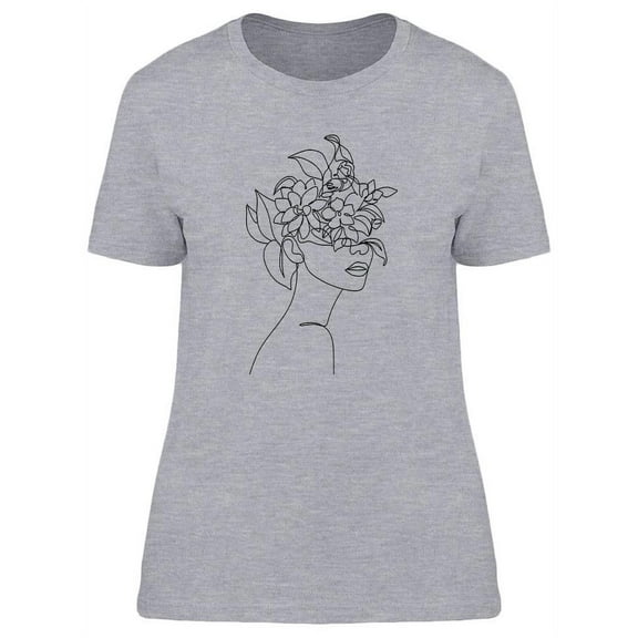Face With Flowers On Top  T-Shirt Women -Image by Shutterstock, Female x-Large