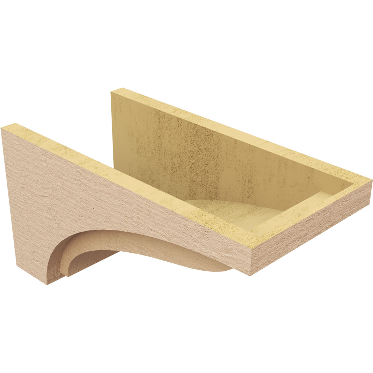 9"W x 18"D x 9"H Wide Helena Rough Cedar Woodgrain TimberThane Corbel, Primed Tan