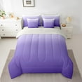 thumbnail image 2 of Manfei Purple Bedding Sets Full Size,Silver Ombre Comforter Sets with Sheets,Modern Aesthetic Art Bed in a Bag Full Size,Breathable Room Decoration Reversible,7-Piece, 2 of 7