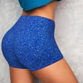 thumbnail image 4 of Fotbe Blue Glitter Shorts Sin Costuras – Shorts Deportivos de Cintura Alta para Mujer, Elásticos para Gimnasio, Yoga, Running o Ciclismo-Medium, 4 of 8