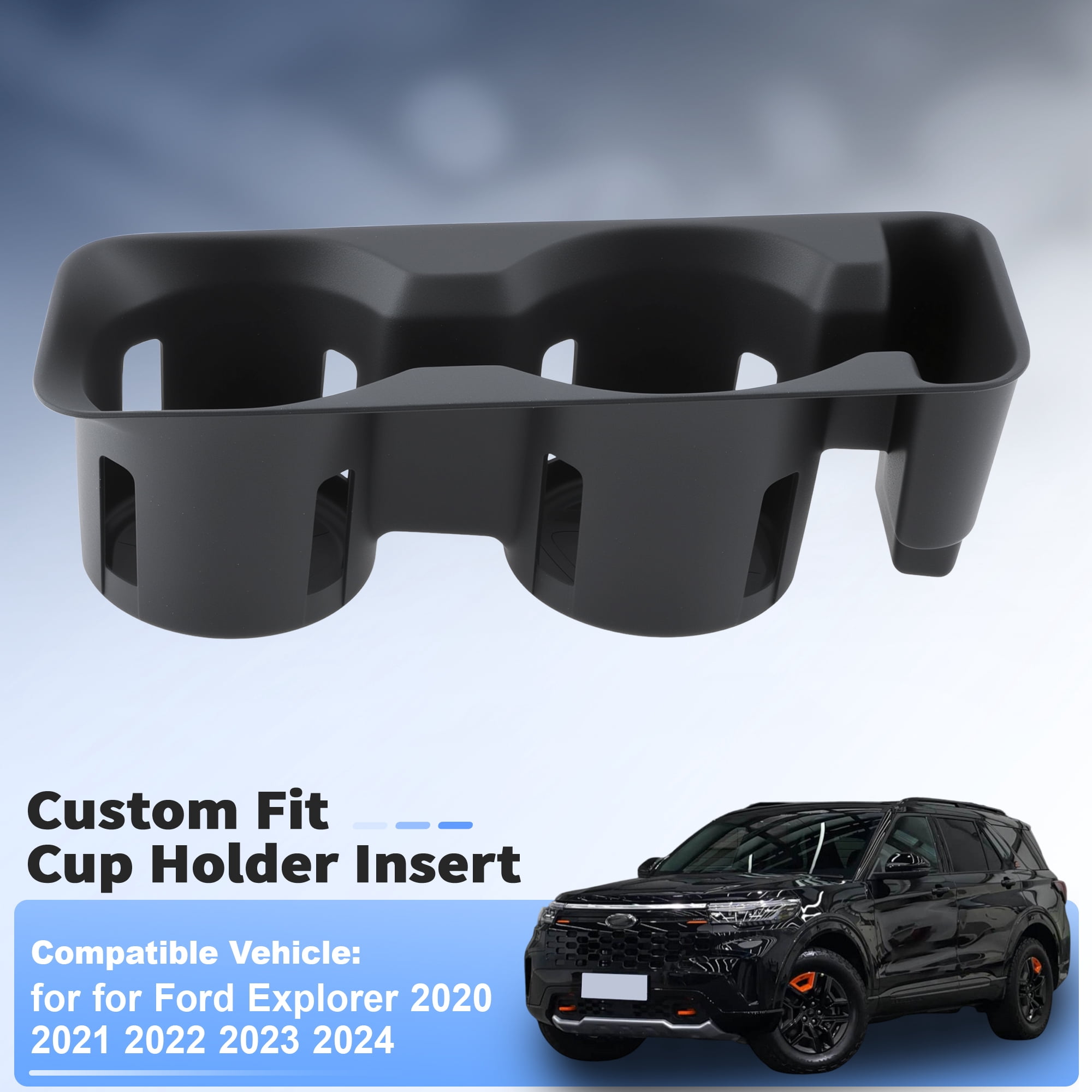 Unique Bargains Front Center Console Cup Holder Insert for Ford Explorer 2020 2021 2022 2023 2024 Middle Armrest Console Drink Holder Organizer Non-Slip